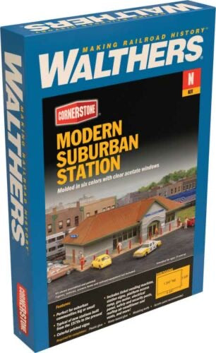 Walthers Cornerstone Modern Suburban Station Kit 933-3887 5-3/4 x 3-5/8 x 1-3/4" 14.6 x 9.2 x 4.4cm
