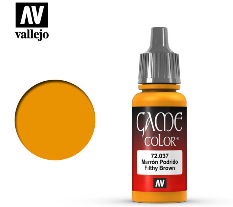 Vallejo Game Acrylic Extra Opaque Model Paint 72.037 Filthy Brown 17ml