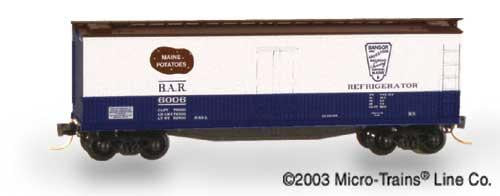 Micro Trains N-Scale 49550 - Reefer, Ice, 40 Foot, Wood - Bangor and Aroostook - 6006