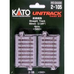 Kato H.O. Scale Unitrack 2-105 Straight Track 60mm 2 3/8” 4 pc