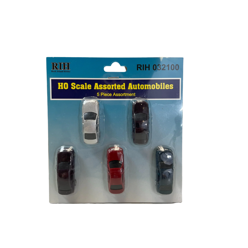 Rock Island H.O. Scale Assorted Automobiles 5 cars