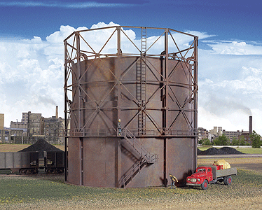 Gas Storage Tank -- Kit -N Scale - 6-3/8" 16.2cm Diameter x 6-3/8" 16.2cm Tall Walthers