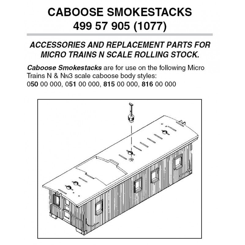 N Scale - Micro Trains - 499 57 905 Smokestacks 12 ea (1077)
