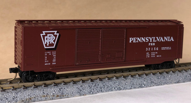 N Scale - Micro-Trains - 34080 - Boxcar, 50 Foot, Steel, Double Door - Pennsylvania - 32156