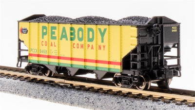 N Scale 3-bay hopper car, 2 pack A Peabody Coal