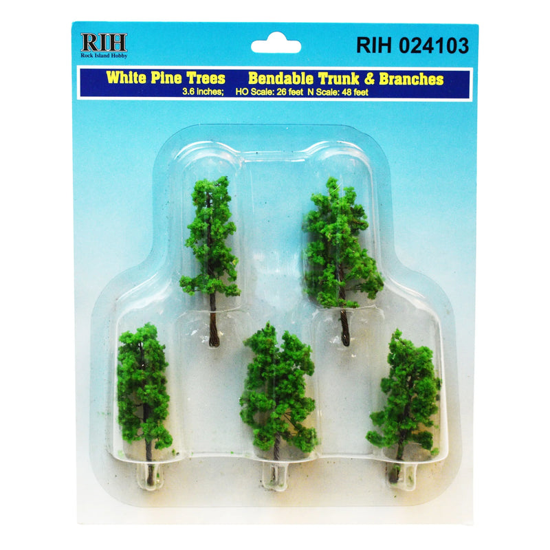 Rock Island Hobby H.O. Scale White Pine Tree 9cm: 3.55"