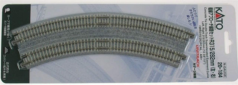 Kato N Scale Track, Curved, Double 20-184 315mm/282mm (12 3/8" - 11") Radius