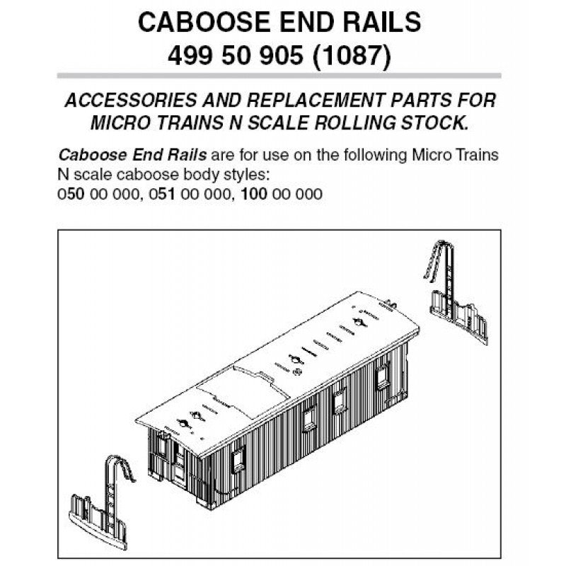N Scale - Micro Trains - 499 50 905 End Rails Caboose 12 ea (1087)