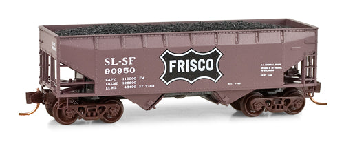 N Scale - Micro-Trains - 055 00 180 - Open Hopper, 2-Bay, Offset Side - Frisco - 90950